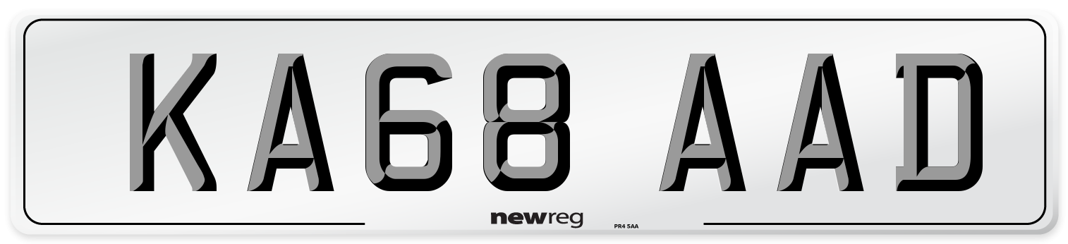 KA68 AAD Number Plate from New Reg